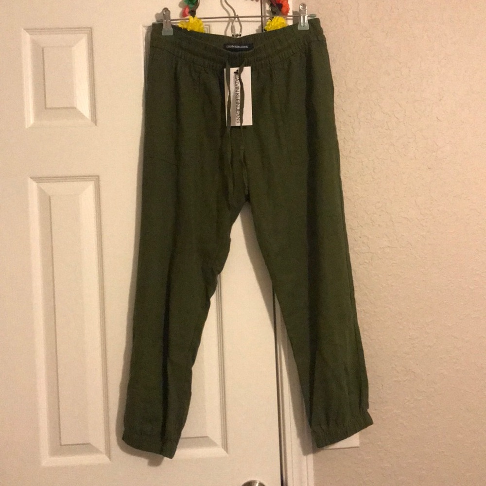 BNWT Calvin Klein Drawstring Linen Jogger sz 8